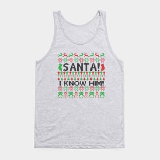 I know Santa Christmas Sweater Tank Top